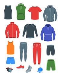 Fitness Apparel - Men's Sportswear Icons Vector Image