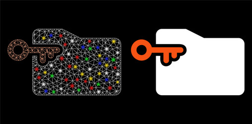 Flare mesh carcass folder access key icon vector