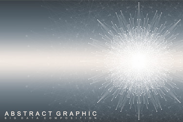 fractal element with connected lines and dots big vector image