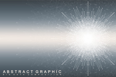 fractal element with connected lines and dots big vector