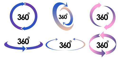 gradient 360 degrees rotation set vector image