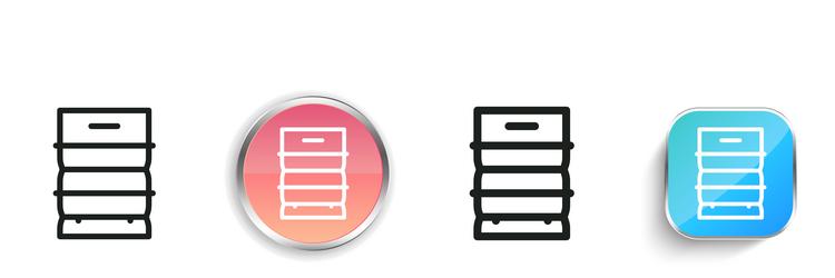 keg icon thin linear regular and button style vector image