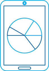 pie graph chart on cellphone screen icon image vector image
