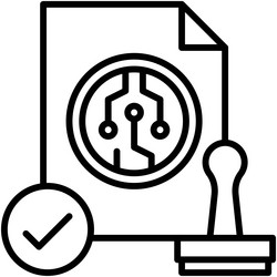 proof of authority icon blockchain related vector