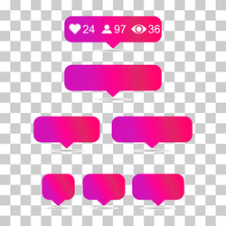 set of interface buttons web design shadow social vector image