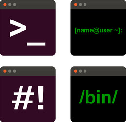 terminal startup icon set direct access to system vector image