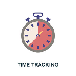 Time tracking flat icon color simple element from vector