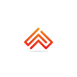 Triangle arrow up colored logo Royalty Free Vector Image
