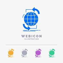 Connectivity global internet network web 5 color vector