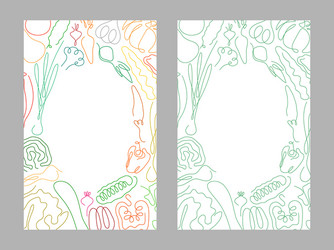 one line vegetables in shape frame empty vector