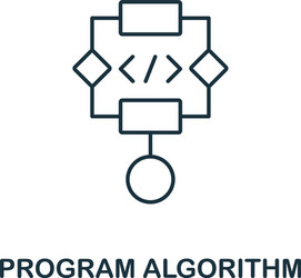 Program algorithm line icon thin design style vector