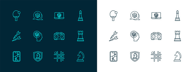 set line chess time clock tic tac toe game vector image