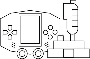 Video game control with display handle icon vector