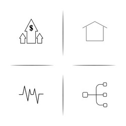 web and text simple linear icon setsimple outline vector image