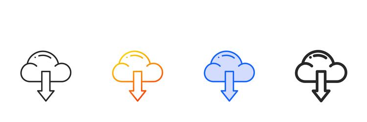 cloud computing iconthin linear gradient blue vector image