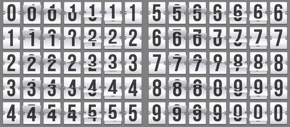 flip clock numbers retro countdown animation vector image