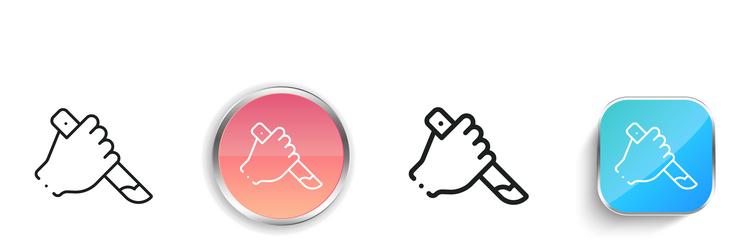 killer icon thin linear regular and button style vector image