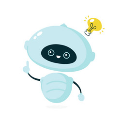 Smiling Robot with Lightbulb vector image