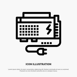 Apc battery computer power source line icon vector