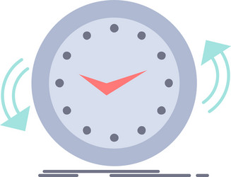 backup clock clockwise counter time flat color vector image