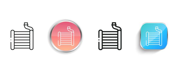 evaporator icon thin linear regular and button vector image