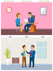 Job interview and working task office routine vector