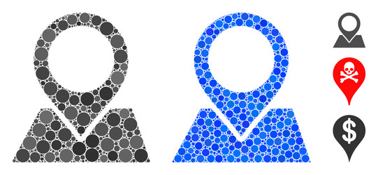 map pointer composition icon round dots vector image