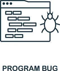 program bug line icon thin design style from vector image