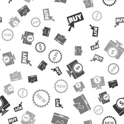 set buy button laptop and cursor computer vector image