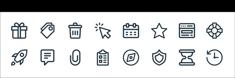 user interface line icons linear set quality vector image