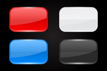 Web buttons colored shiny rectangle icons vector