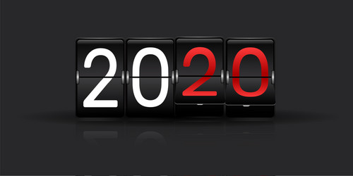 Flip countdown timer with number year vector
