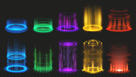 magic portals aura glow effect vertical teleport vector