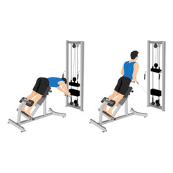 man doing crossover machine cable row and back vector image