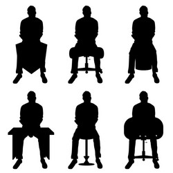 Man Silhouette Set - Relaxing Vector Image