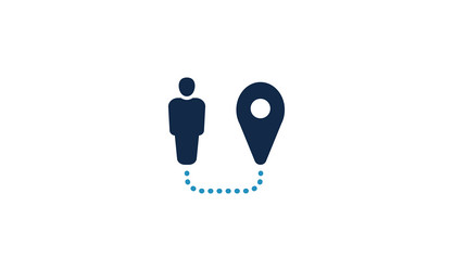 user tracking map icon location pin logotype web vector image