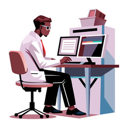 a flat of computer scientist workin vector image