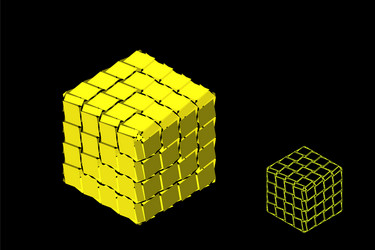 abstract polygonal broken cube 3d isometric vector image