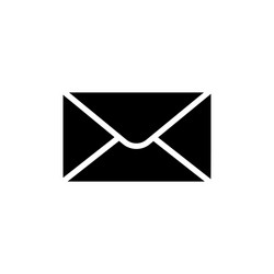 Black envelope icon in flat style mail symbol vector