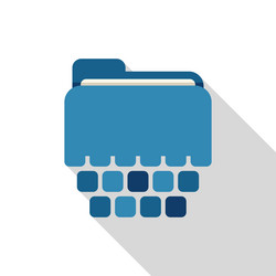 blue folder transforming into digital data blocks vector image