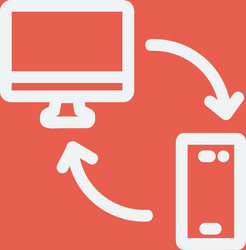computer mobile device and network connection vector image