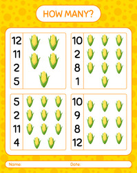 How many counting game with corn worksheet vector