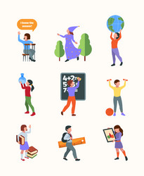 school kids lesson students people education vector