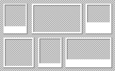 set an empty white photo frame with shadows vector image