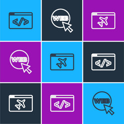 set line front end development website template vector image