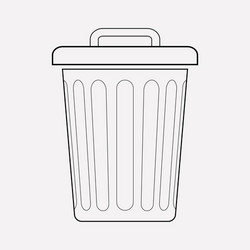Trash can icon line element vector
