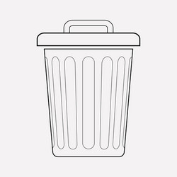 Trash can icon line element vector