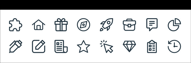 User interface line icons linear set quality vector