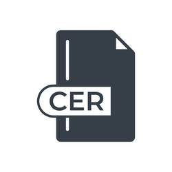 Cer file format icon extension filled vector