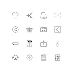 interface linear thin icons set outlined simple vector image